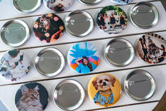 Set of 9 - Round 2.25" Custom Photo Button